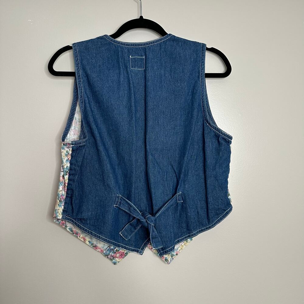 Cotton Express vintage floral print 3‎ button vest with tie back - Picture 6 of 6